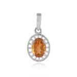 925 Sterling Silver Natural Golden Topaz Gemstone Pendant / Locket for Women & Girls