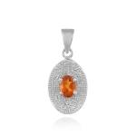 925 Sterling Silver Natural Golden Topaz Gemstone Pendant / Locket for Women & Girls