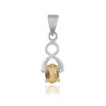 925 Sterling Silver Natural Citrine Gemstone Pendant / Locket for Women & Girls