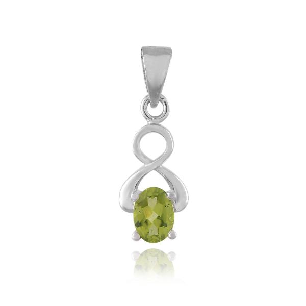 925 Sterling Silver Natural Peridot Gemstone Pendant / Locket for Women & Girls