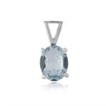 925 Sterling Silver Natural Blue Topaz Gemstone Pendant / Locket for Women & Girls