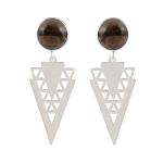 925 Sterling Silver Natural Smoky Topaz Gemstone Dangler Drop Earrings