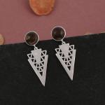 925 Sterling Silver Natural Smoky Topaz Gemstone Dangler Drop Earrings