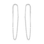 925 Sterling Silver Natural Safty pin Gemstone Dangler Drop Earrings