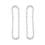 925 Sterling Silver Natural Paper clip Gemstone Dangler Drop Earrings