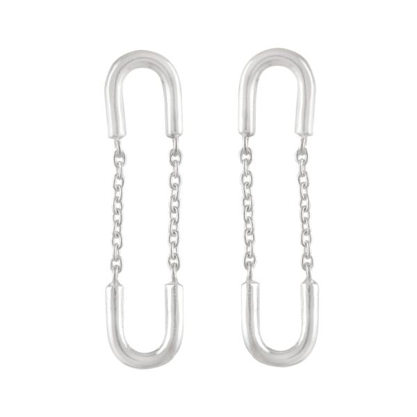 925 Sterling Silver Natural Paper clip Gemstone Dangler Drop Earrings