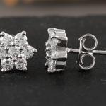 925 Sterling Silver Swarovski Zirconia Minimalistic Designer Stud Earrings