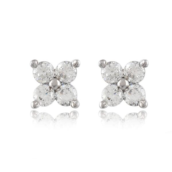 925 Sterling Silver Swarovski Zirconia Minimalistic Designer Stud Earrings