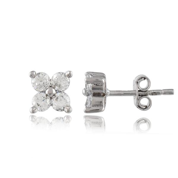 925 Sterling Silver Swarovski Zirconia Minimalistic Designer Stud Earrings