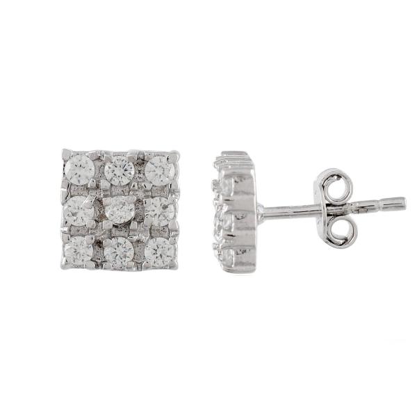 925 Sterling Silver Swarovski Zirconia Minimalistic Designer Stud Earrings