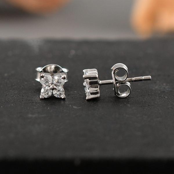 925 Sterling Silver Swarovski Zirconia Minimalistic Designer Stud Earrings