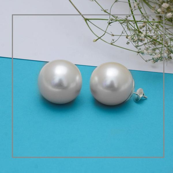 925 Sterling Silver Freshwater Pearl Shape Stud Earrings