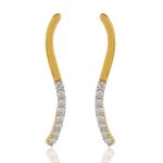 925 Sterling Silver Swarovski Zirconia Gold Plated Dangler Drop Earrings