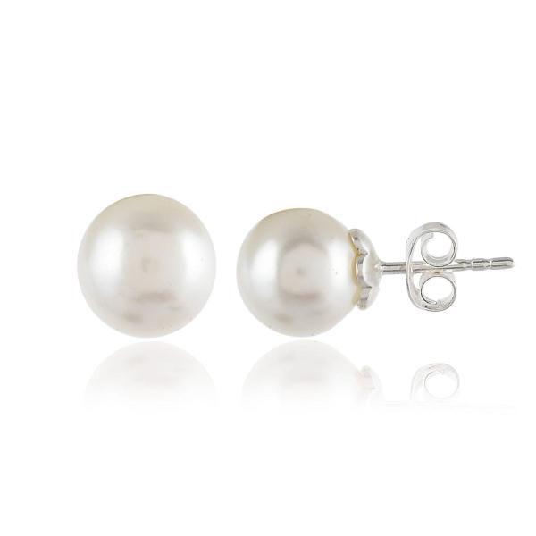 925 Sterling Silver Freshwater Pearl Shape Stud Earrings