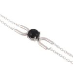 925 Sterling Silver Natural Black Onyx Gemstone Bracelet