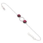 925 Sterling Silver Natural Garnet Gemstone Bracelet