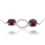 925 Sterling Silver Natural Garnet Gemstone Bracelet