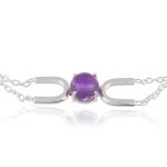 925 Sterling Silver Natural Amethyst Gemstone Bracelet