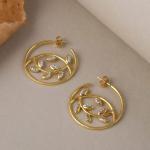 925 Sterling Silver Swarovski Zirconia Gold Plated Dangler Drop Earrings