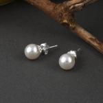 925 Sterling Silver Freshwater Pearl Shape Stud Earrings