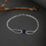 925 Sterling Silver Natural Amethyst Gemstone Bracelet