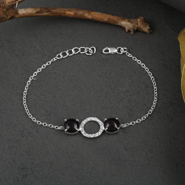 925 Sterling Silver Natural Black Onyx Gemstone Bracelet