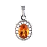 925 Sterling Silver Natural Golden Topaz Gemstone Pendant / Locket for Women & Girls