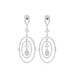 Oval Diamond Hanging Earrings