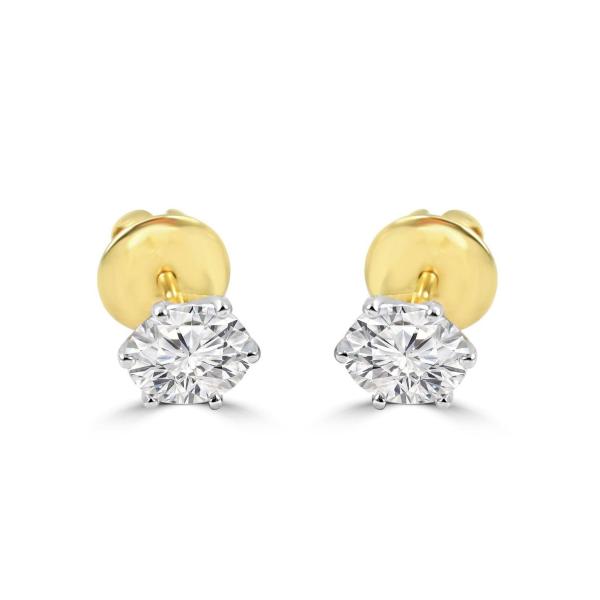 Custom Made Minimal 2.5ct Moissanite Stud Earrings by Solitairz