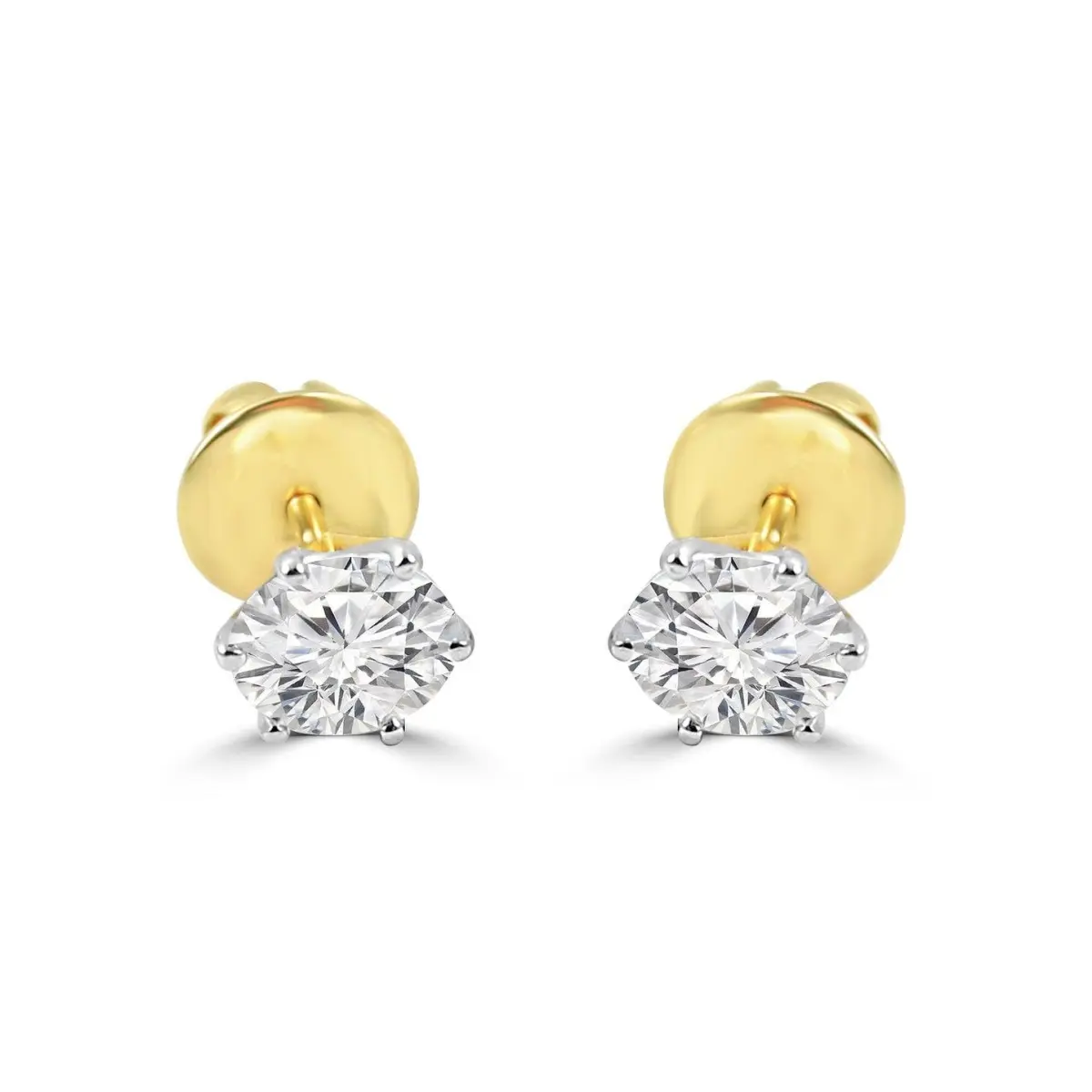 Custom Made Minimal 2.5ct Moissanite Stud Earrings by Solitairz