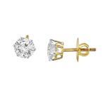 Custom Made Posh 3ct Studs Moissanite Earrings by Solitairz