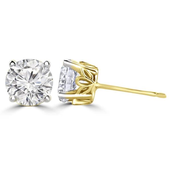 Custom Made Fashionable Studs Moissanite Earrings by Solitairz