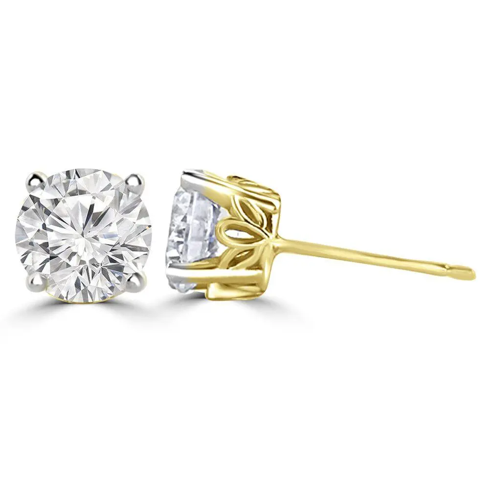 Custom Made Fashionable Studs Moissanite Earrings by Solitairz