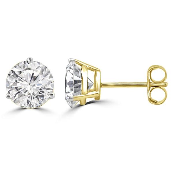 Custom Made Simple Studs Moissanite Earrings by Solitairz