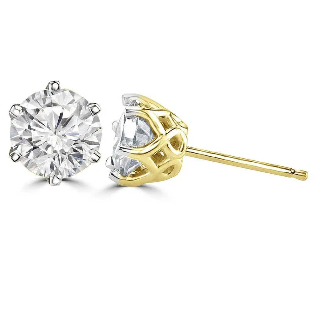 Custom Made Criss Cross Studs Moissanite Earrings by Solitairz