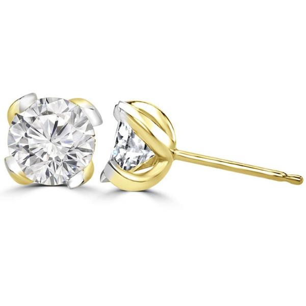 Custom Made Graceful Studs Moissanite Earrings by Solitairz