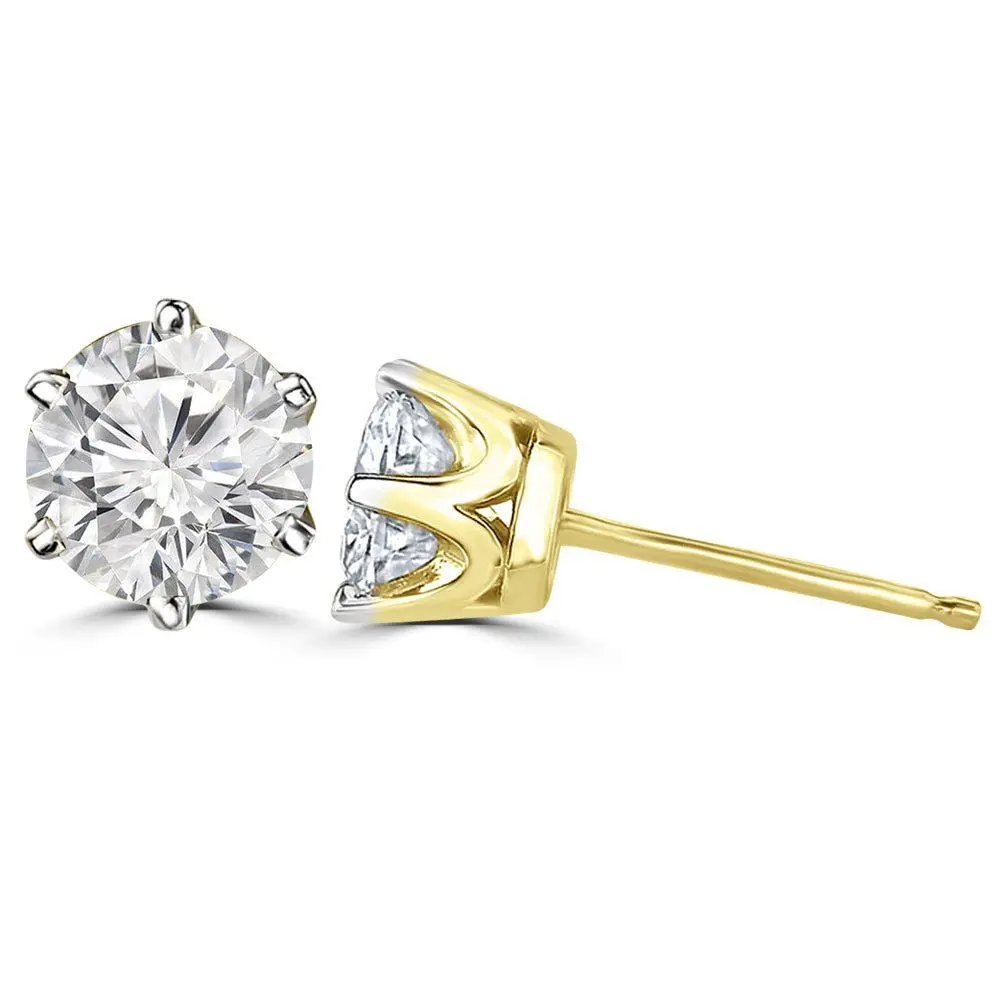 Custom Made Delicate Studs Moissanite Earrings by Solitairz