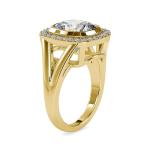 Custom Made Plaid Plot Halo Moissanite Ring by Solitairz Affair