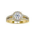 Custom Made Poniard Halo Moissanite Ring by Solitairz Affair