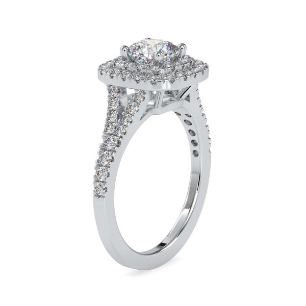 Custom Made Squab Halo Moissanite Engagement Ring by Solitairz Affair