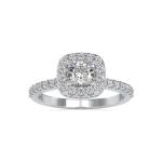 Custom Made Cushion Halo Moissanite Ring by Solitairz Affair