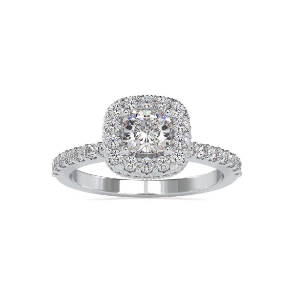 Custom Made Cushion Halo Moissanite Ring by Solitairz Affair