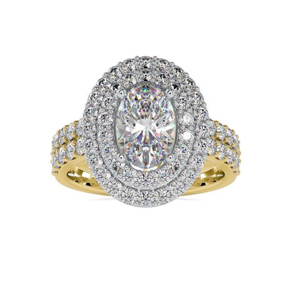 Custom Made Crown Halo Moissanite Ring by Solitairz Affair