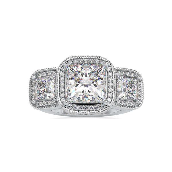 Custom Made Muse Three Stone Moissanite Ring by Solitairz Affair