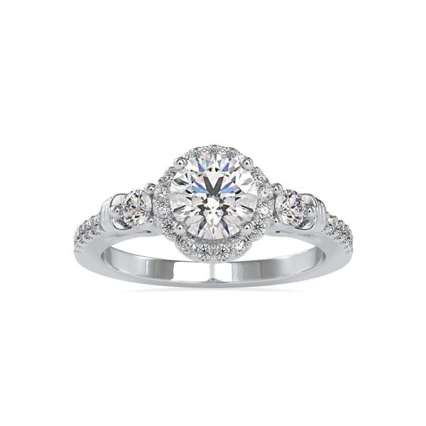 Custom Made Peek Halo Moissanite Ring by Solitairz Affair