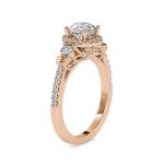 Custom Made Peek Halo Moissanite Ring by Solitairz Affair