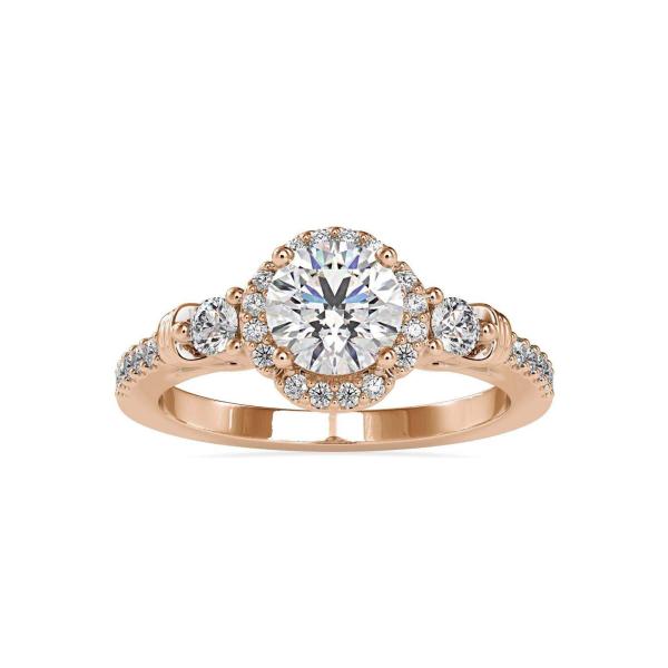 Custom Made Peek Halo Moissanite Ring by Solitairz Affair