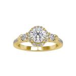 Custom Made Peek Halo Moissanite Ring by Solitairz Affair