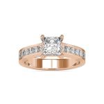 Custom Made Lune Solitaire Engagement Moissanite Ring by Solitairz Affair