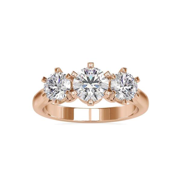 Custom Made Communal Three Stone Moissanite Ring by Solitairz Affair